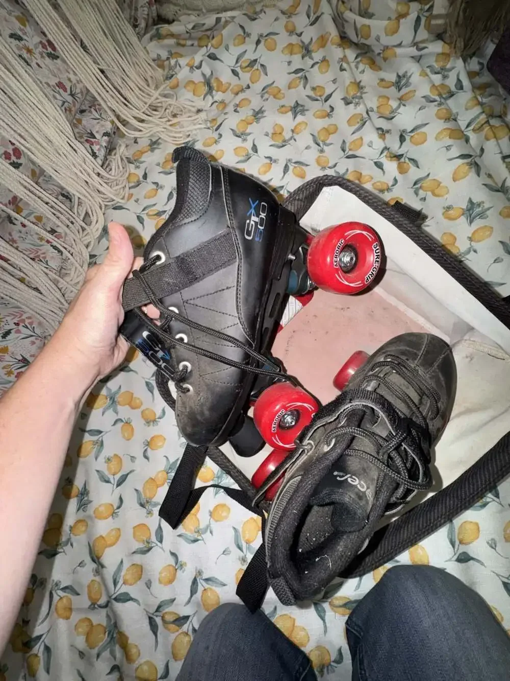 Pacer GTX 500 Quad Speed Roller Skates Mens 6 Womens 7 Sure-Grip Red Wheels